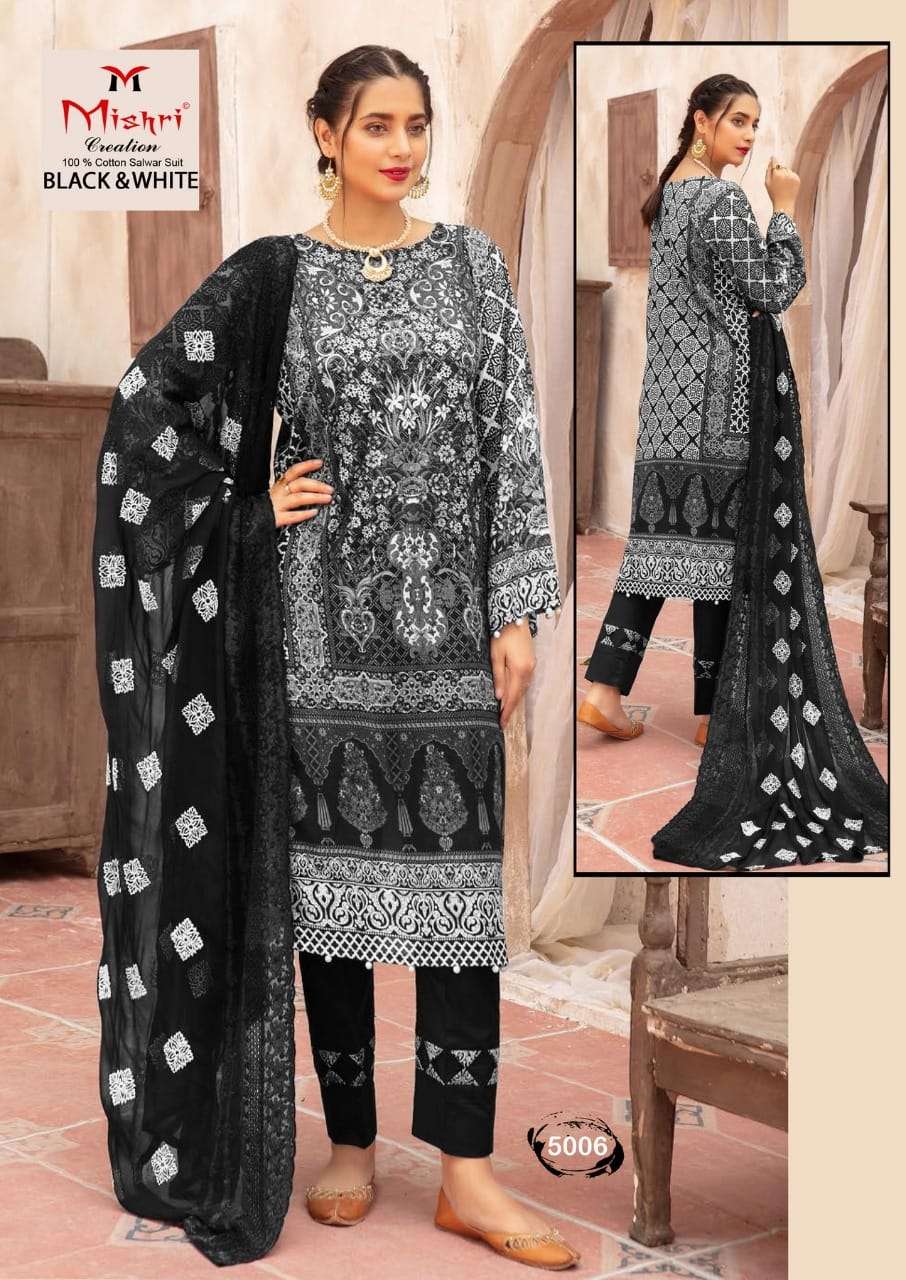 mishri creation black and white vol 5 karachi cotton designer salwar kameez best price surat