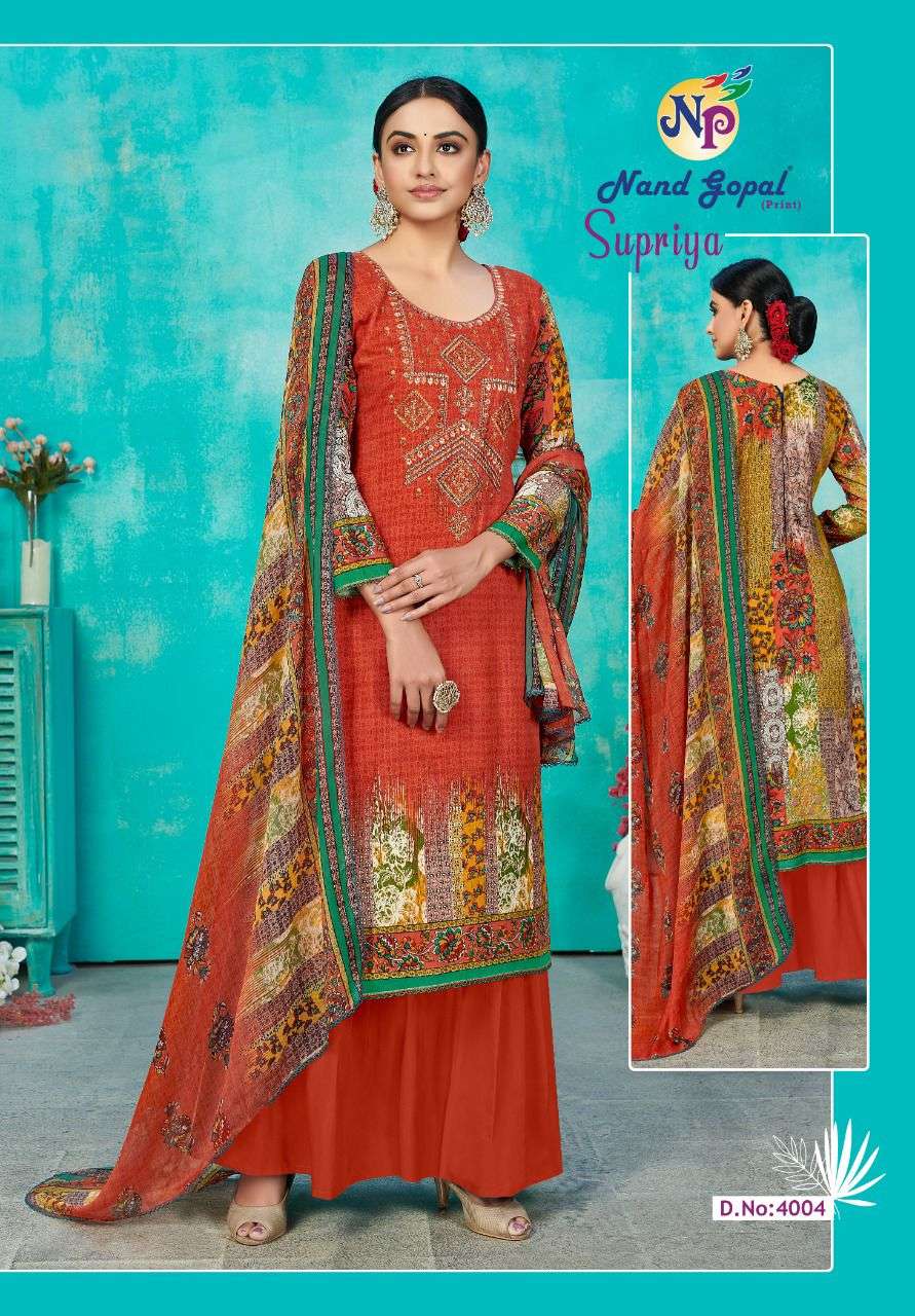 nandgopal supriya vol karachi style cotton dress material wholesale rate surat pratham exports 