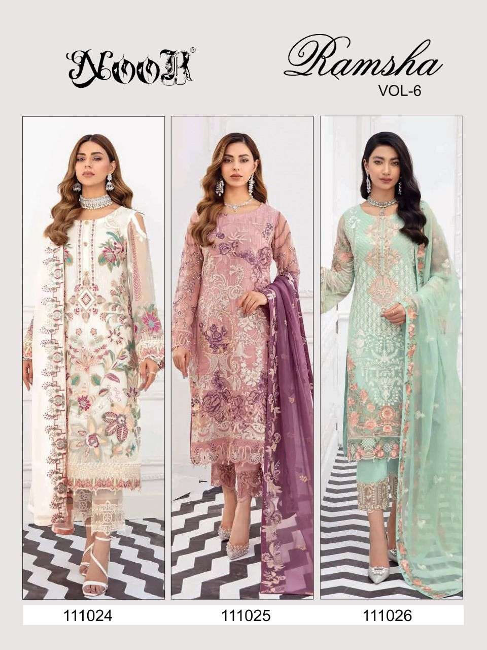 noor ramsha vol 6 latest pakistani salwar kameez wholesale price surat