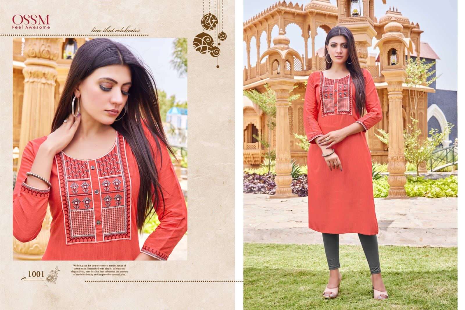 ossm sunshine vol 2 fancy fabrics latest designer kurtis pratham exports surat