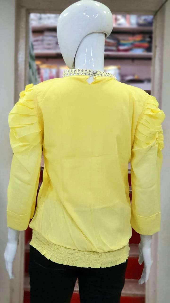 pratham fashion presents 1011 fancy georgette short tops collection wholesale price surat