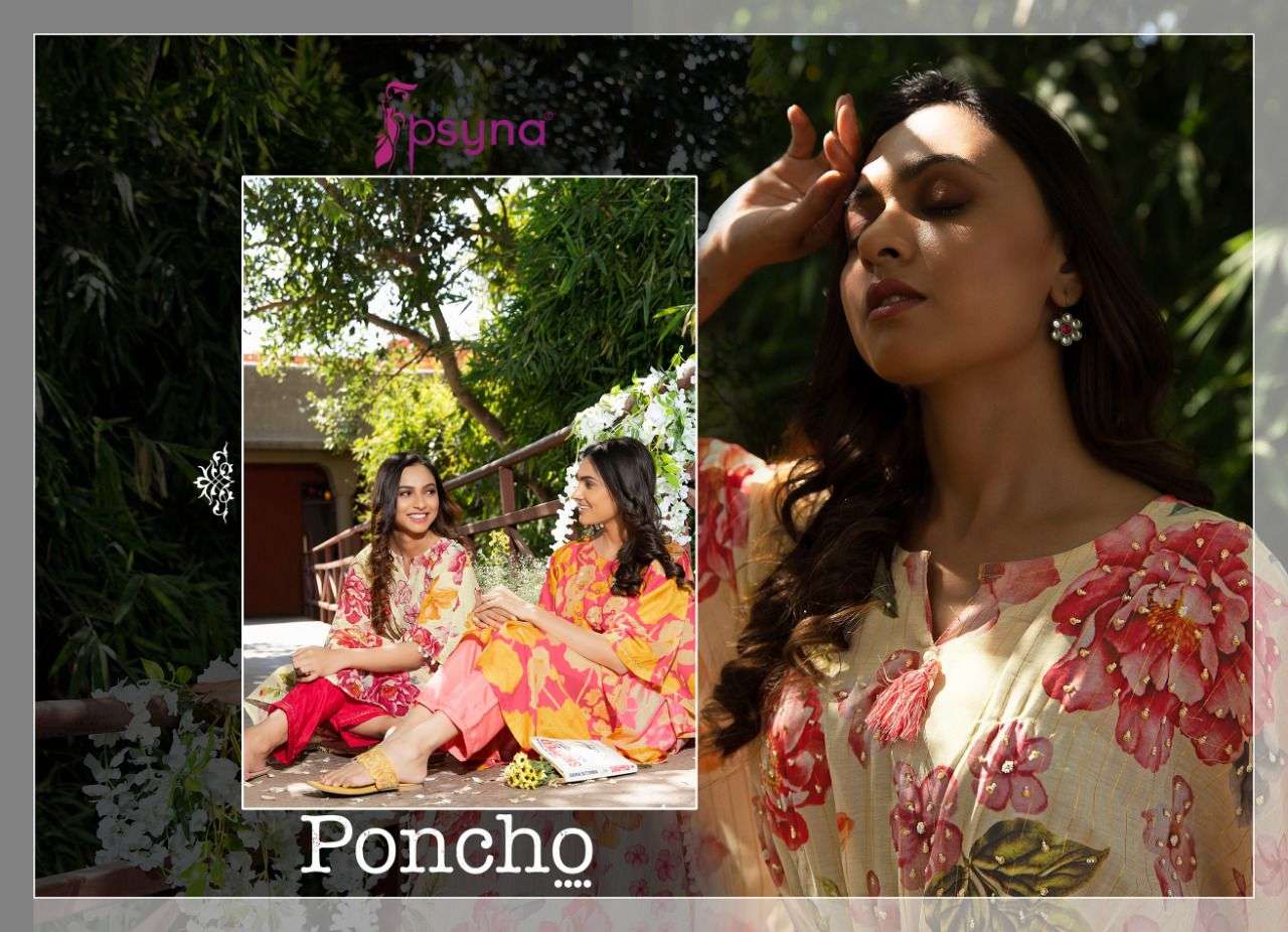 psyna poncho vol 2 catalogue digital printed kaftan pant set wholesale price pratham exports