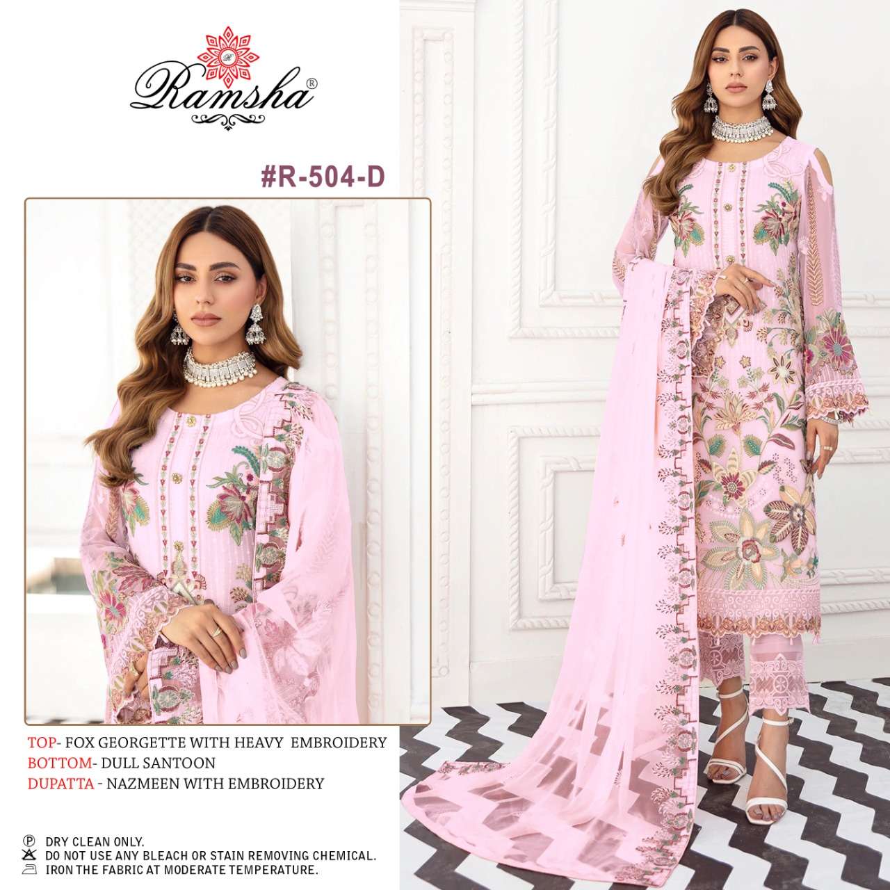 ramsha 504 nx colour edition georgette embroidered salwar kameez wholesale price surat