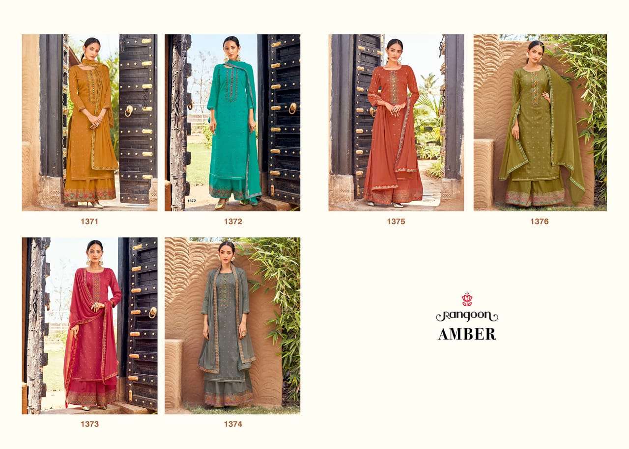 rangoon amber 1371-1376 series jam silk designer pattern kurtis collection wholesale price surat