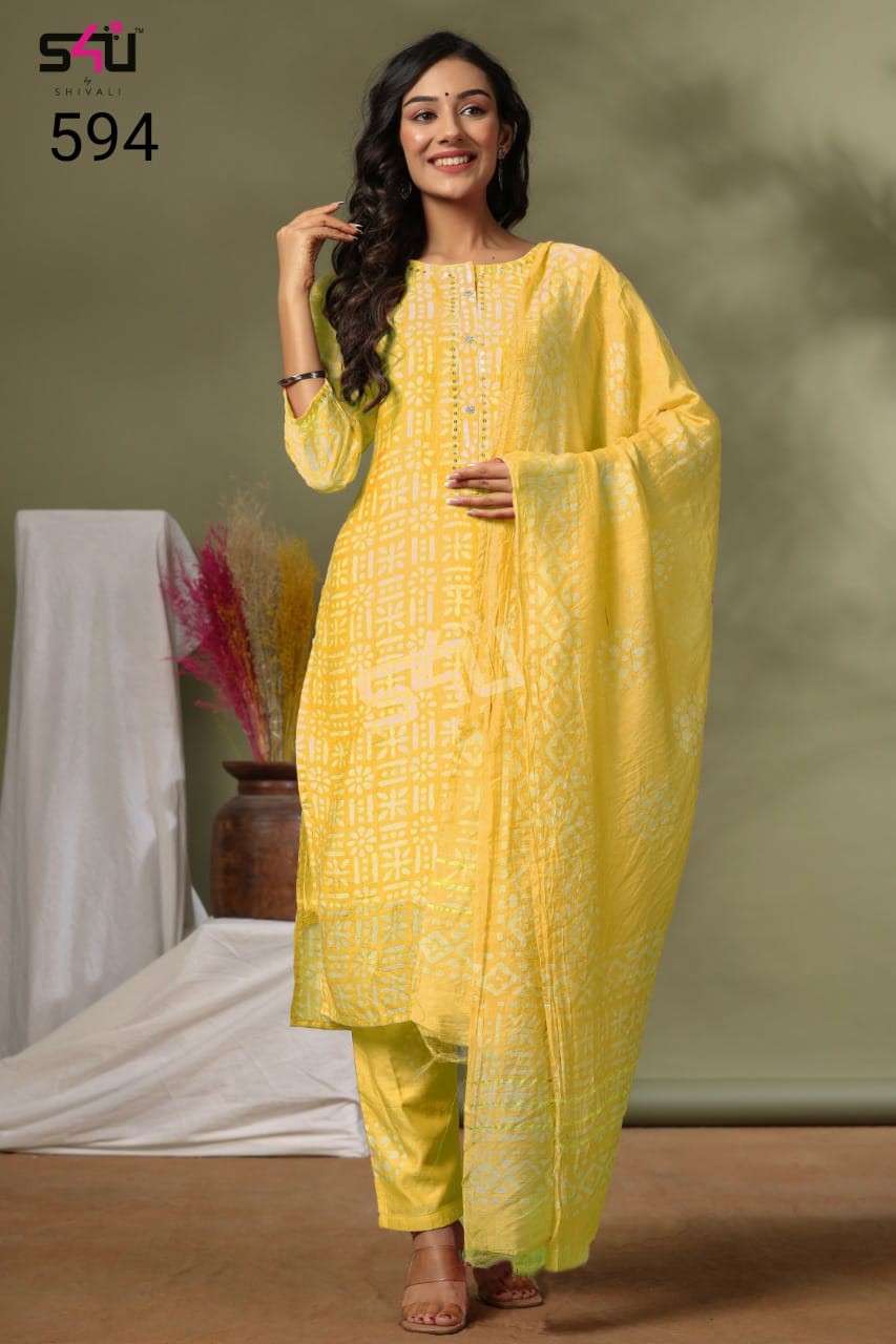s4u 594 designer size set kurti pents set collection online shopping surat 