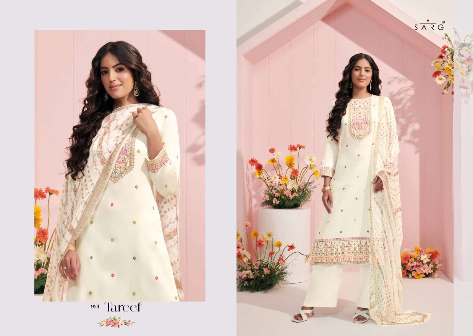sarg tareef latest designer dress material collection online wholesale price surat