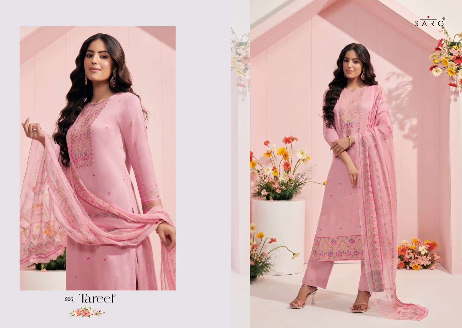 sarg tareef latest designer dress material collection online wholesale price surat