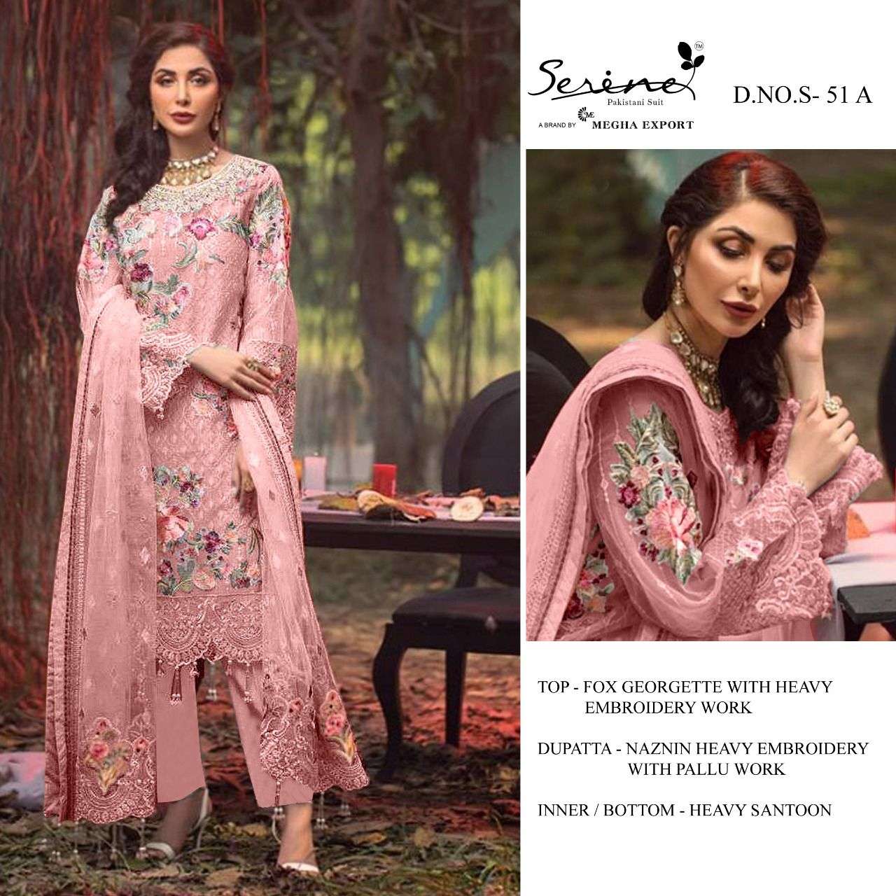 serene s-51 colour edition georgette heavy embroidered salwar kameez surat at pratham exports 