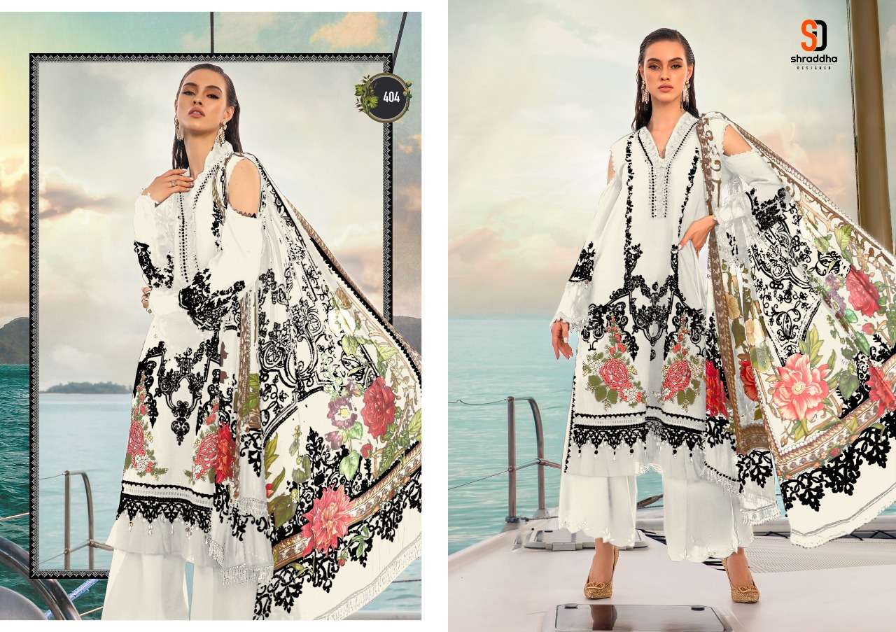 shraddha designer mprint 2022 vol-12 catalogue online wholesale supplier of pakistani suits 