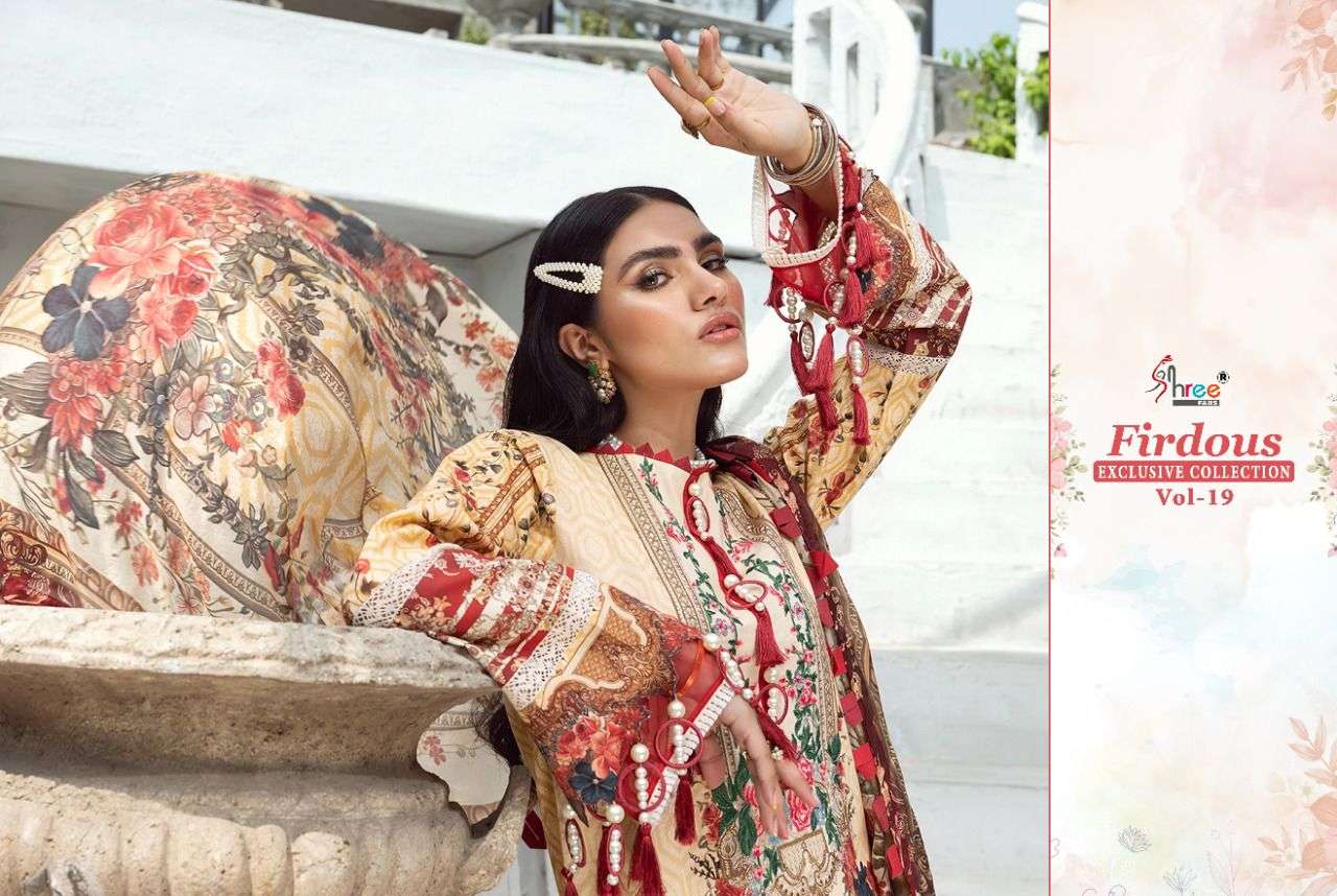 shree fabs firdous exclusive collection vol 19 latest pakistani salwar kameez wholesale price 