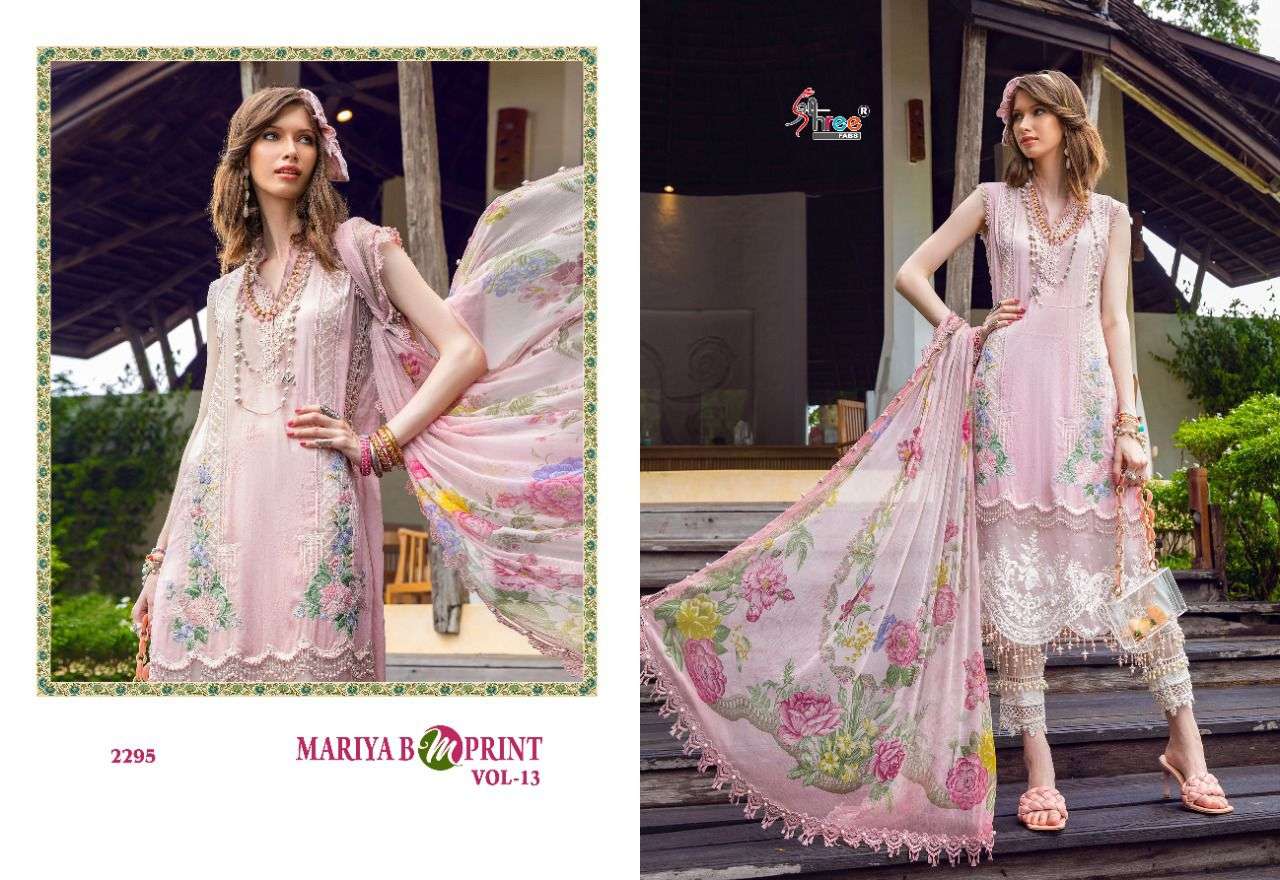 shree fabs mariya b mprint vol 13 cotton self embroidered salwar kameez wholesale price surat