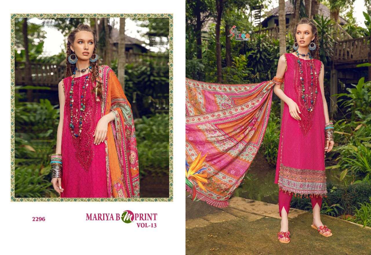 shree fabs mariya b mprint vol 13 cotton self embroidered salwar kameez wholesale price surat