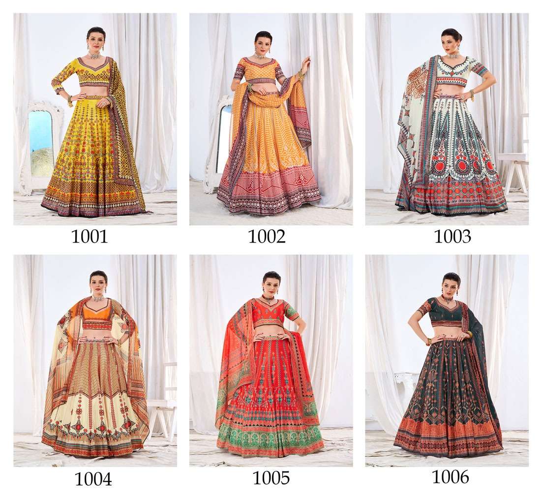 stylishta siya 1001-1006 series designer lehenga collection pratham exports
