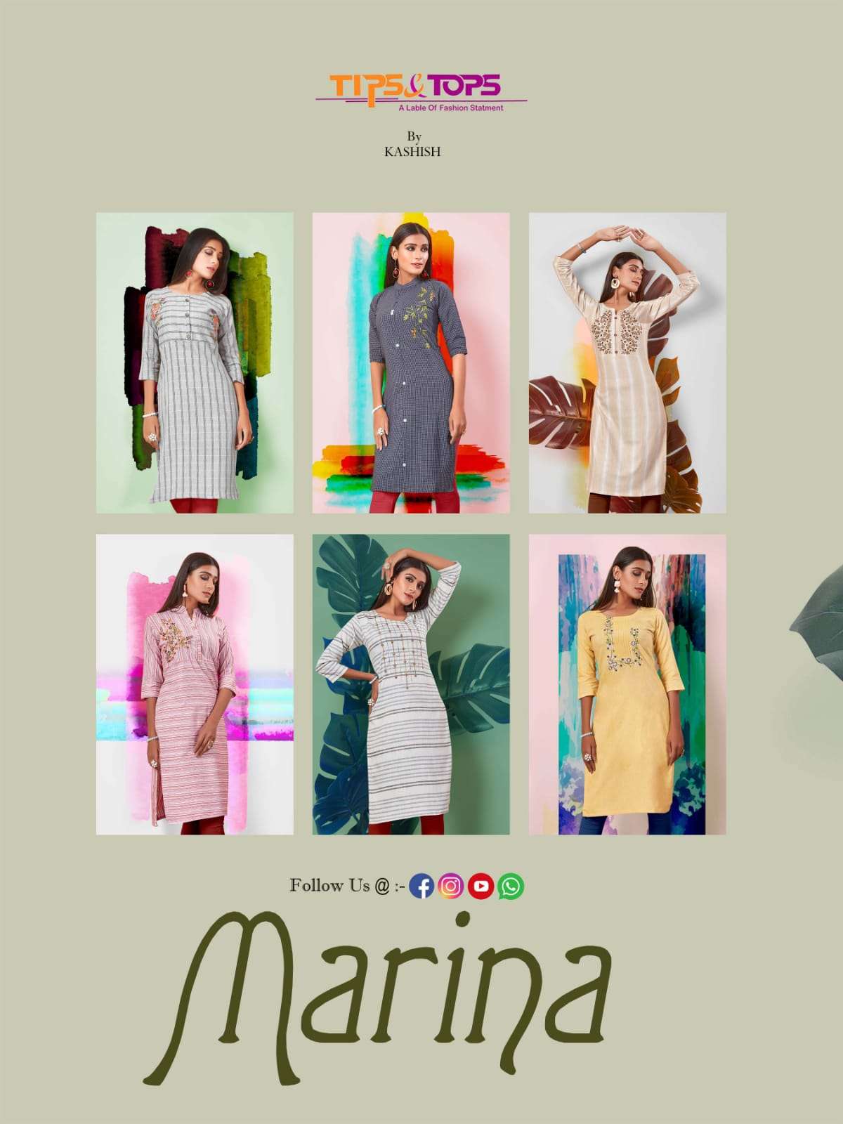 tips and tops marina heavy cotton designer kurtis collection wholesale price surat