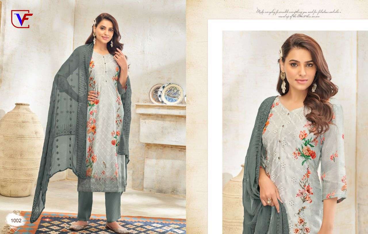 vinza fashion roshani 1001-1006 series pure muslin salwar kameez at pratham exports surat