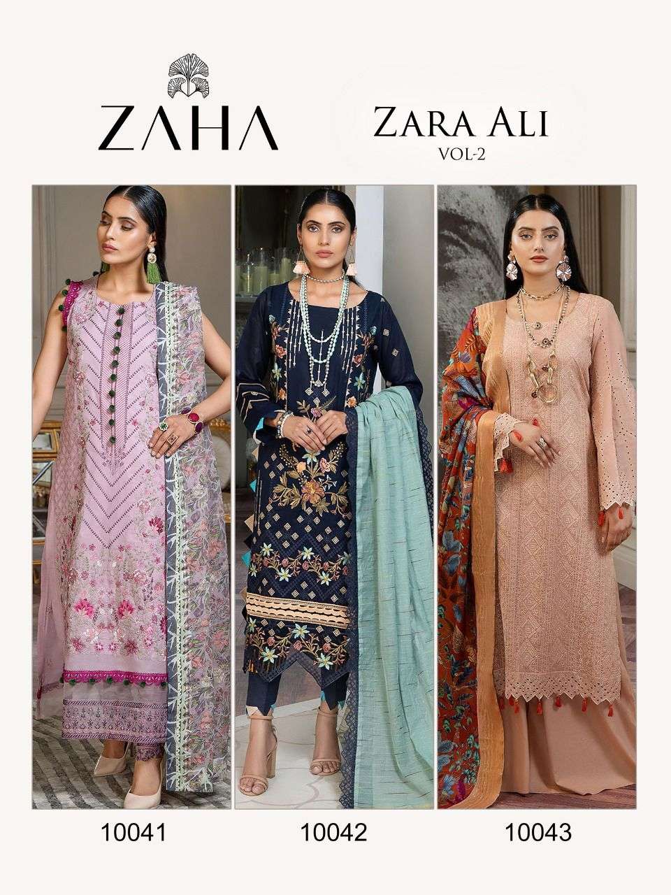 zaha zara ali vol 2 cambric cotton pakistani salwar kameez wholesale price surat