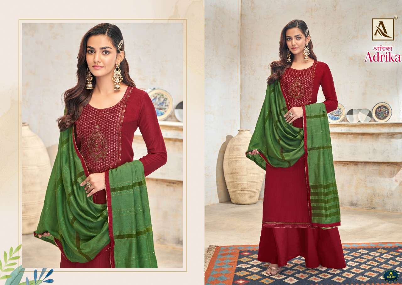 alok suits adrika pure cotton silk fancy salwar kameez wholesale price surat