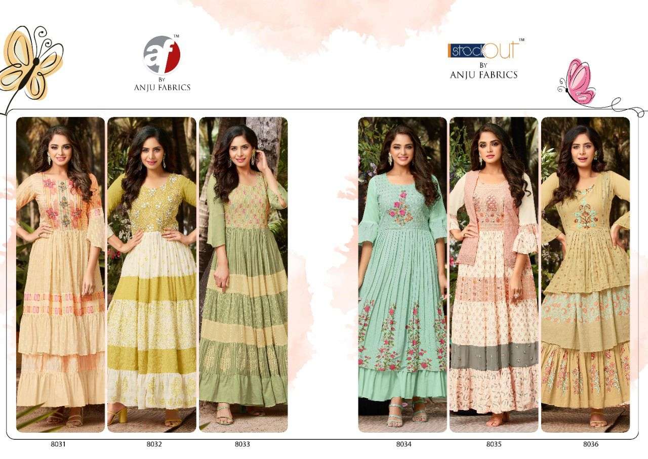 anju fabrics limelight catalog designer long gown collection wholesale price surat