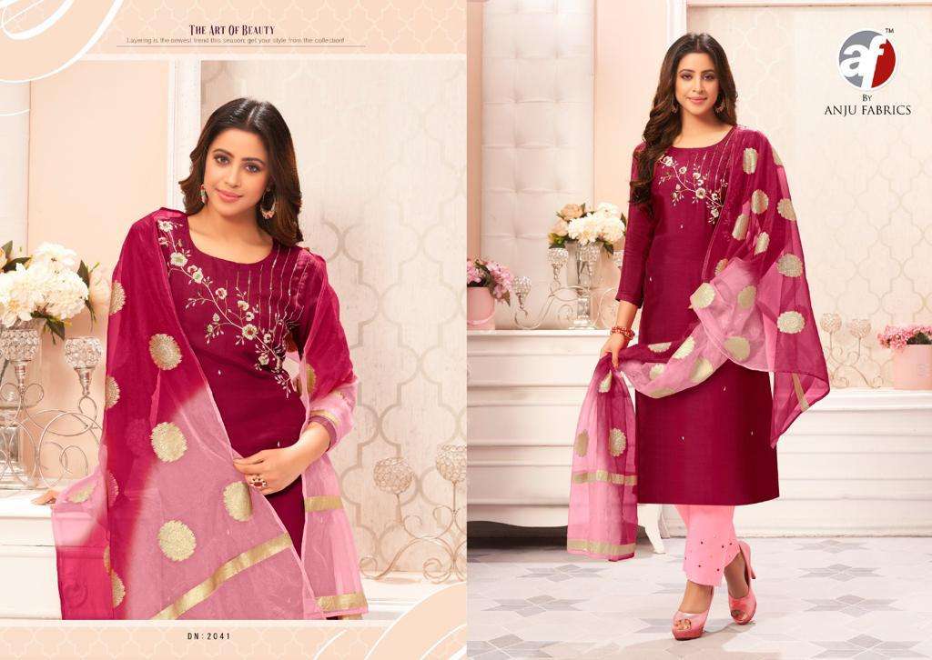 anju fabrics navnoor 2041-2046 series pure viscose party wear stich salwar kameez wholesale price surat