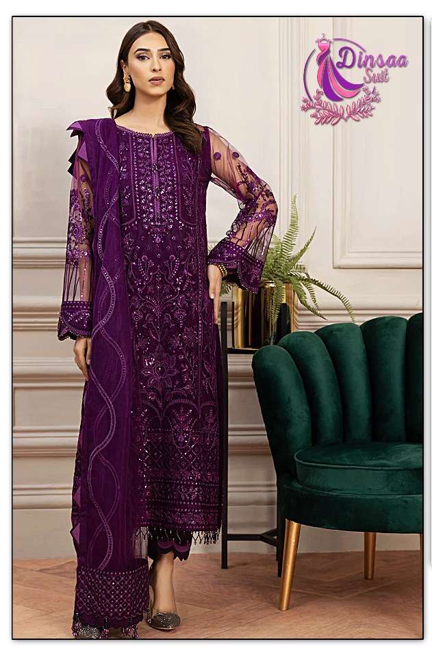 dinsaa suits ds 122 colors butterfly net with embrodiered salwar kameez surat
