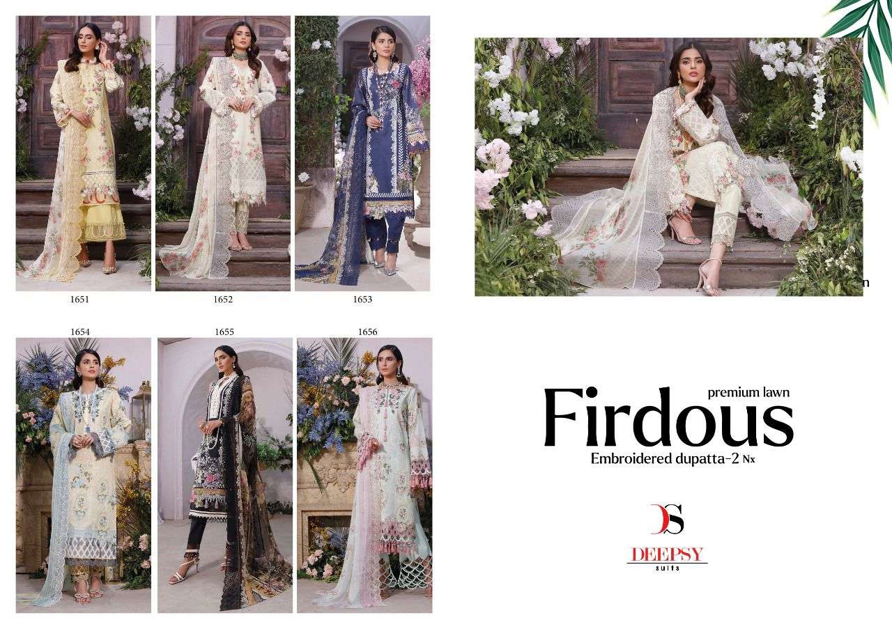 firdous premium lawn 22-2 nx by deepsy suits wholesale pure cotton embroidered pakistani salwar kameez surat
