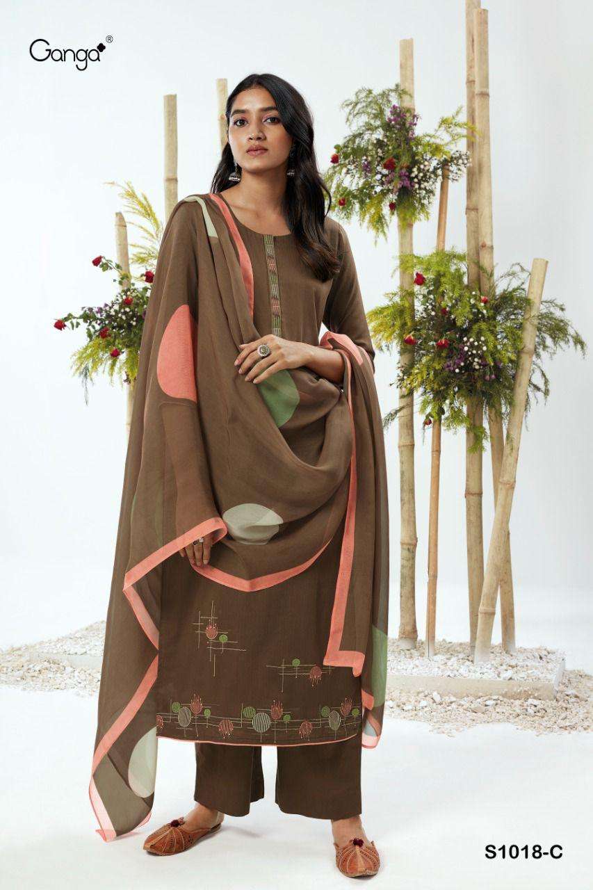 ganga ailee 1018 premium cotton designer punjabi branded salwar kameez surat