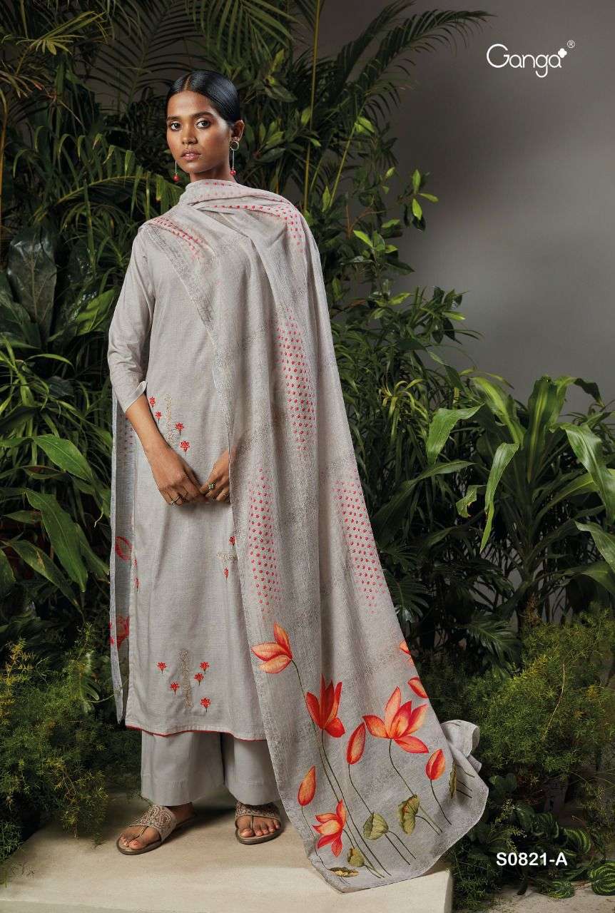 ganga ailee 921 premium cotton with embroidery salwar kameez catalogue wholesaler surat