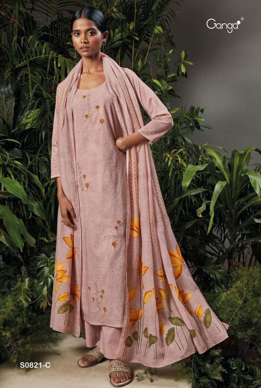 ganga ailee 921 premium cotton with embroidery salwar kameez catalogue wholesaler surat