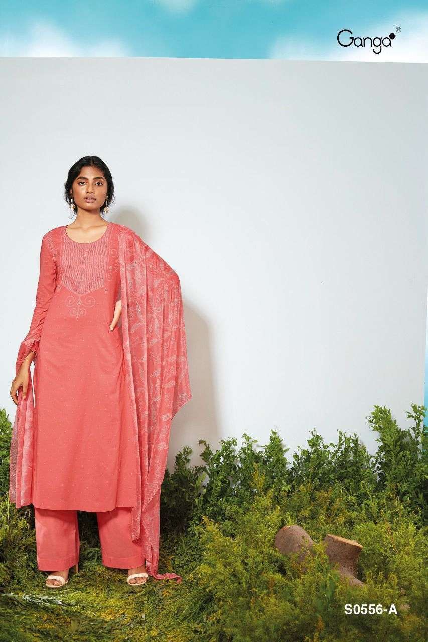 ganga neera 556 cotton satin designer salwar kameez online wholesaler at surat manufacturer