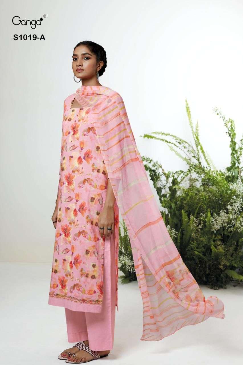 ganga nina 1019 designer cotton linen salwar kameez online wholesaler surat