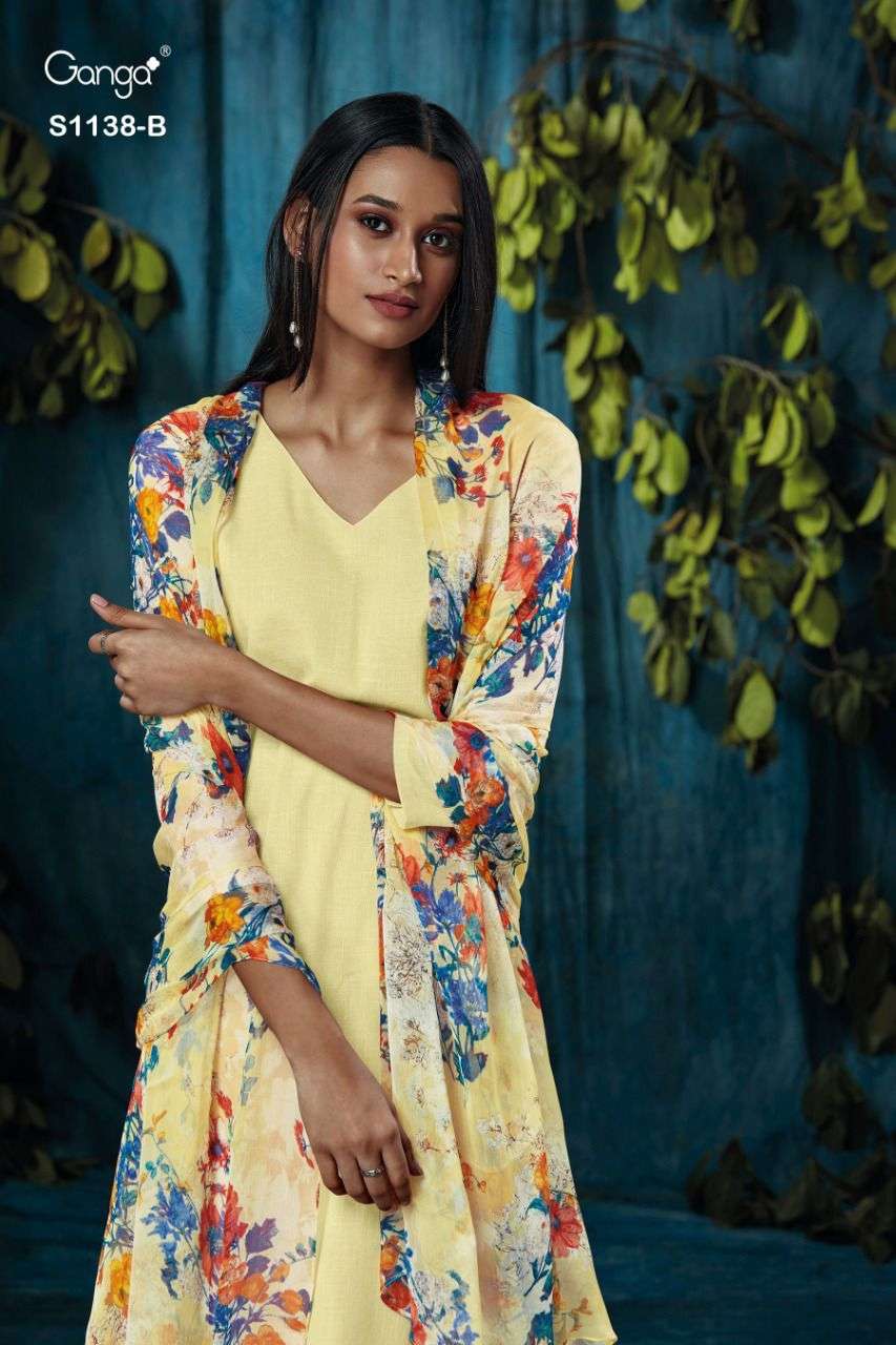 ganga ora 1138 superior cotton printed dress material collection wholesale price 