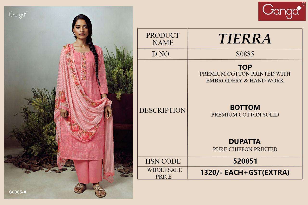 ganga tierra premium cotton dress material collection wholesale price surat