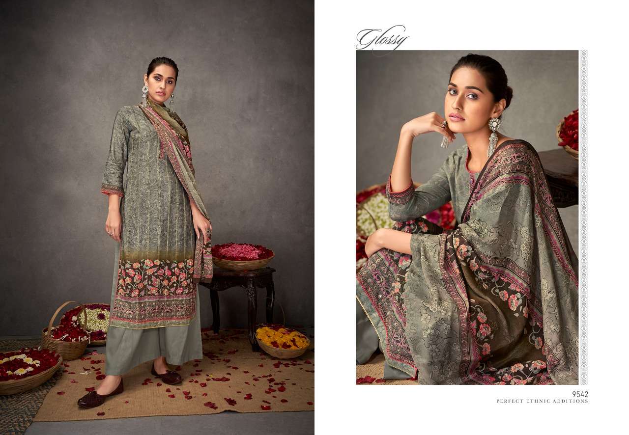 glossy fashion mania 9540-9545 series pure viscose fancy salwar kameez wholesale price surat