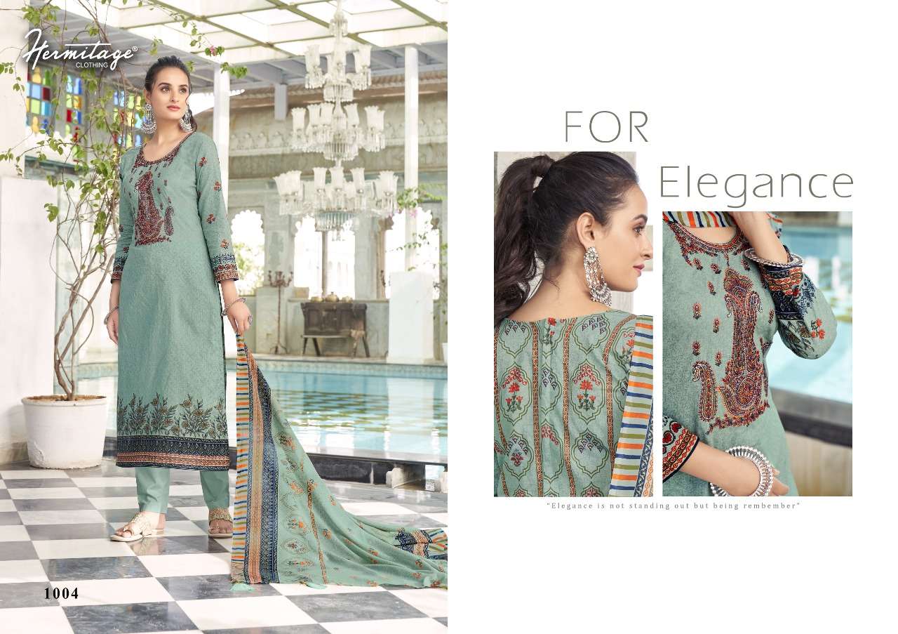 hermitage clothing azal 1001-1008 series pure cambric lawn cotton salwar kameez surat