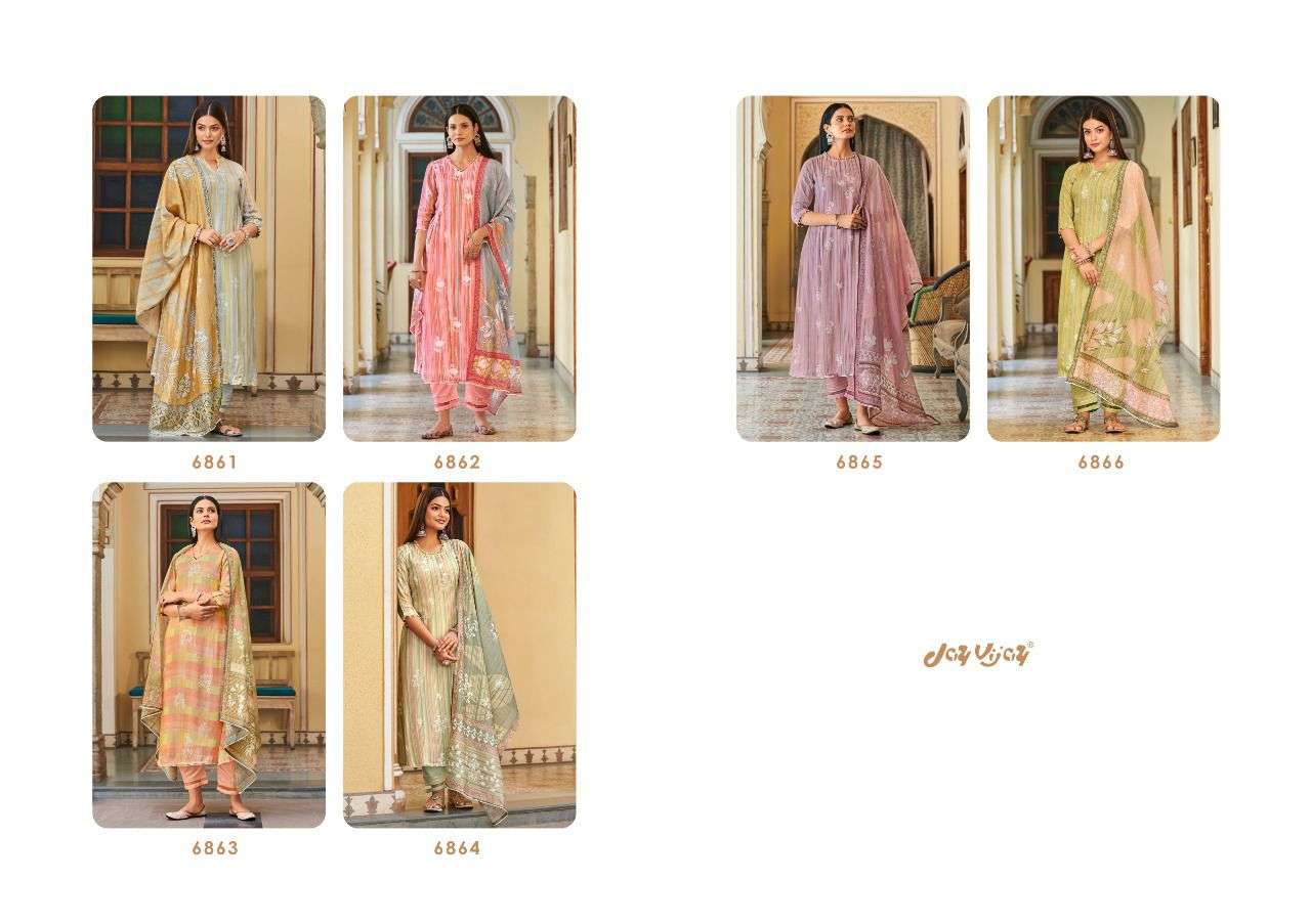 jayvijay sarana 6861-6866 series moga silk fancy embroidered punjabi dress material best price surat