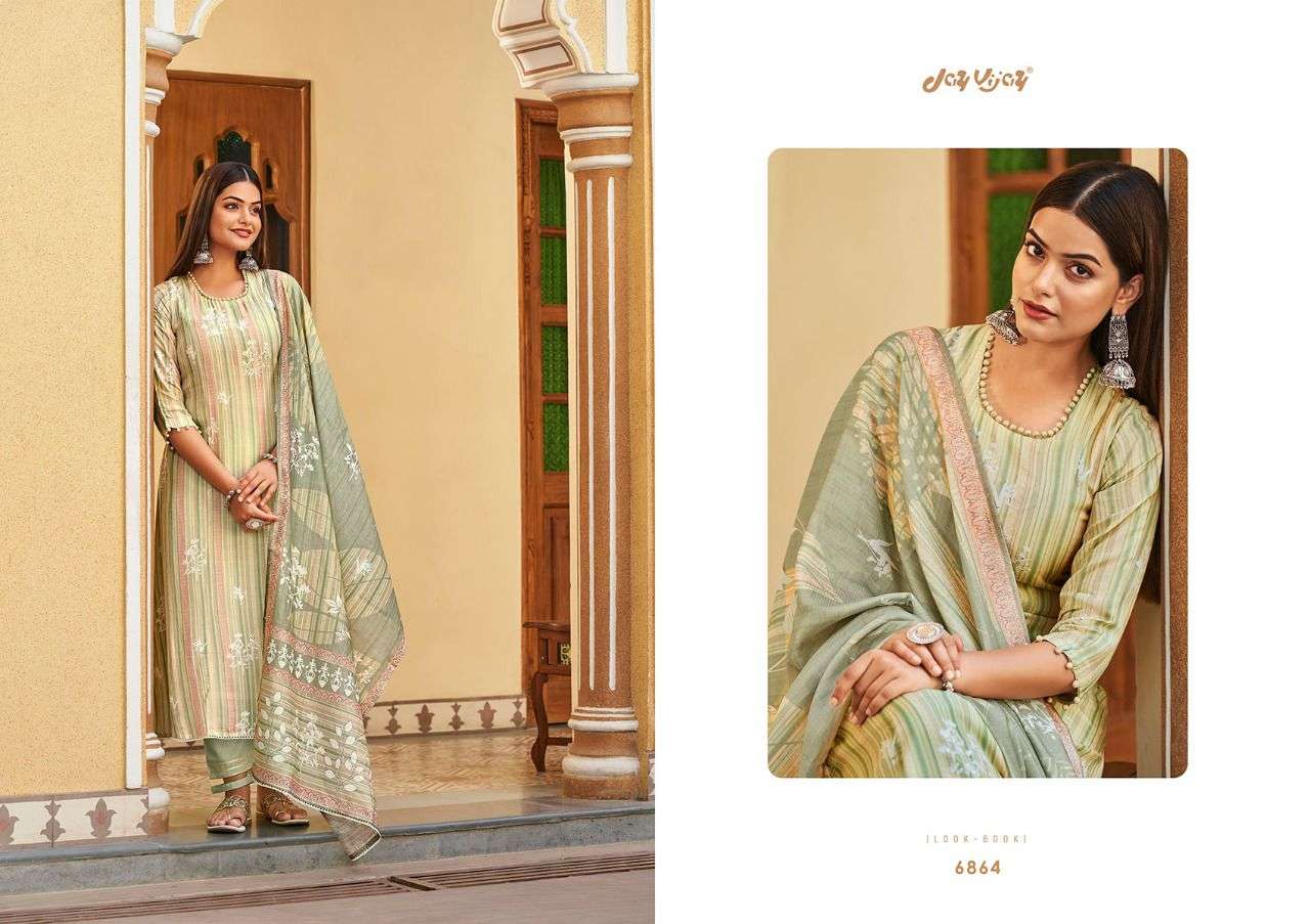 jayvijay sarana 6861-6866 series moga silk fancy embroidered punjabi dress material best price surat