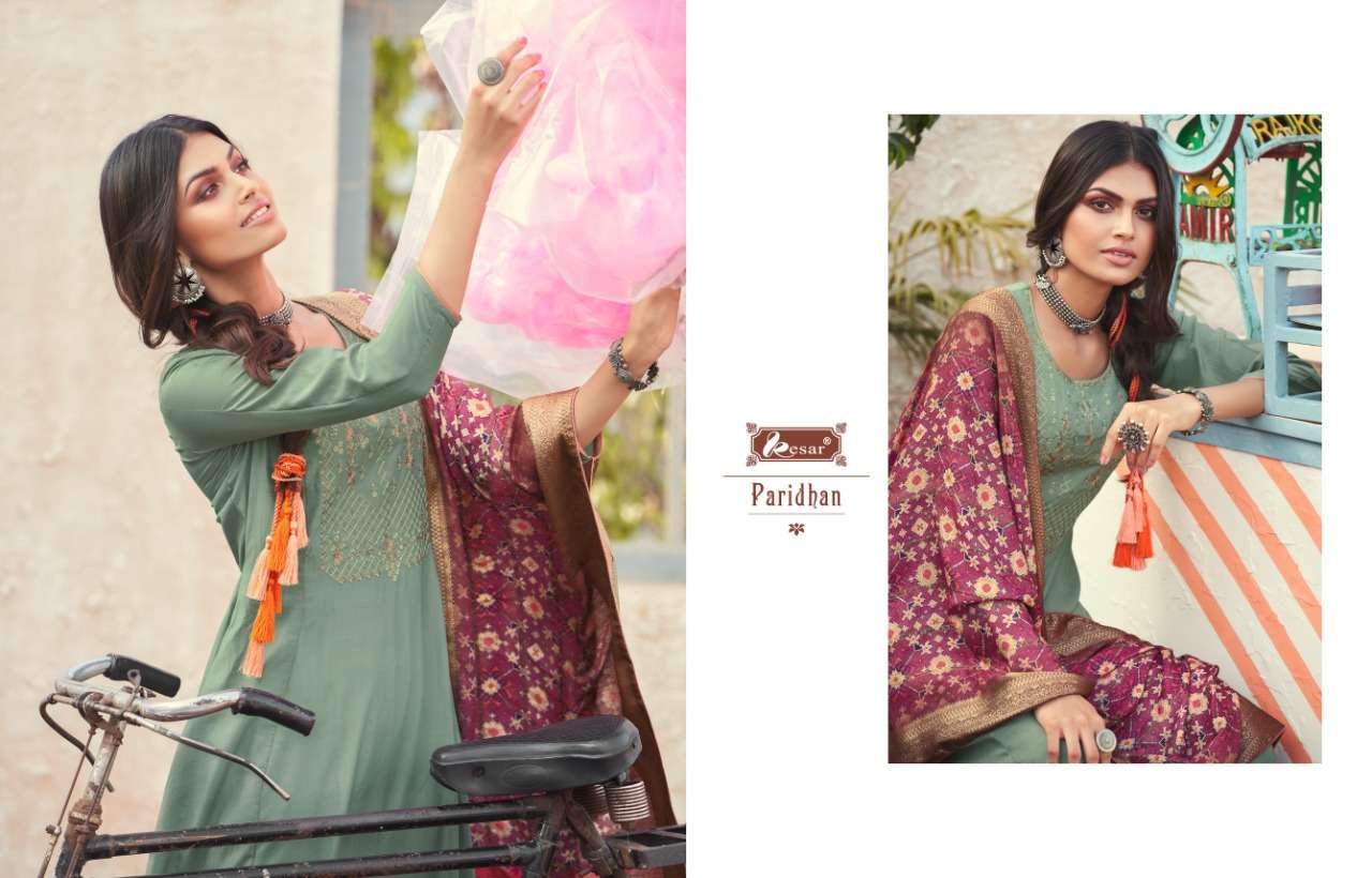 kesar paridhan 001-006 series pure premium silk fancy salwar kameez wholesale price surat