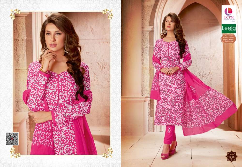 leela tzu aiza 1001-1006 series cambric cotton printed salwar kameez wholesale price 