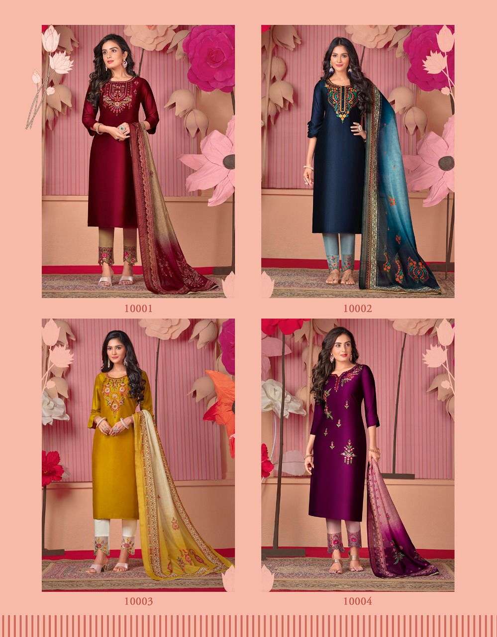 lily and lali monalisa vol 5 bemberg silk embroidered fancy 3pcs collection wholesale price surat