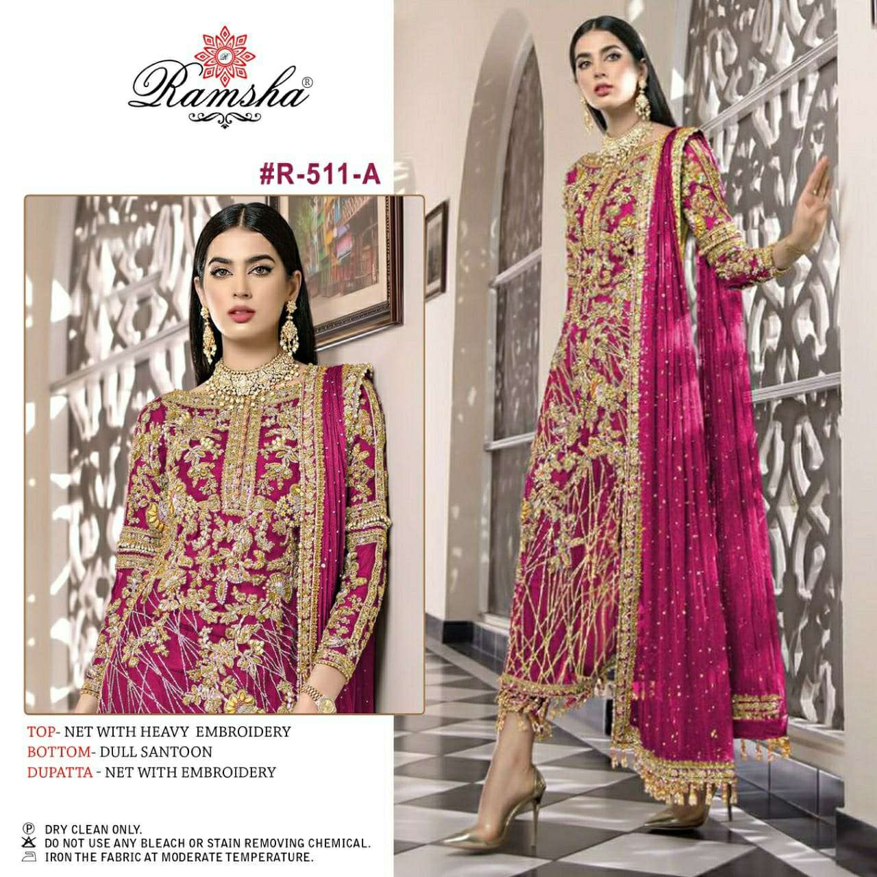 ramsha 511 nx net with embroidery salwar kameez wholesale price surat