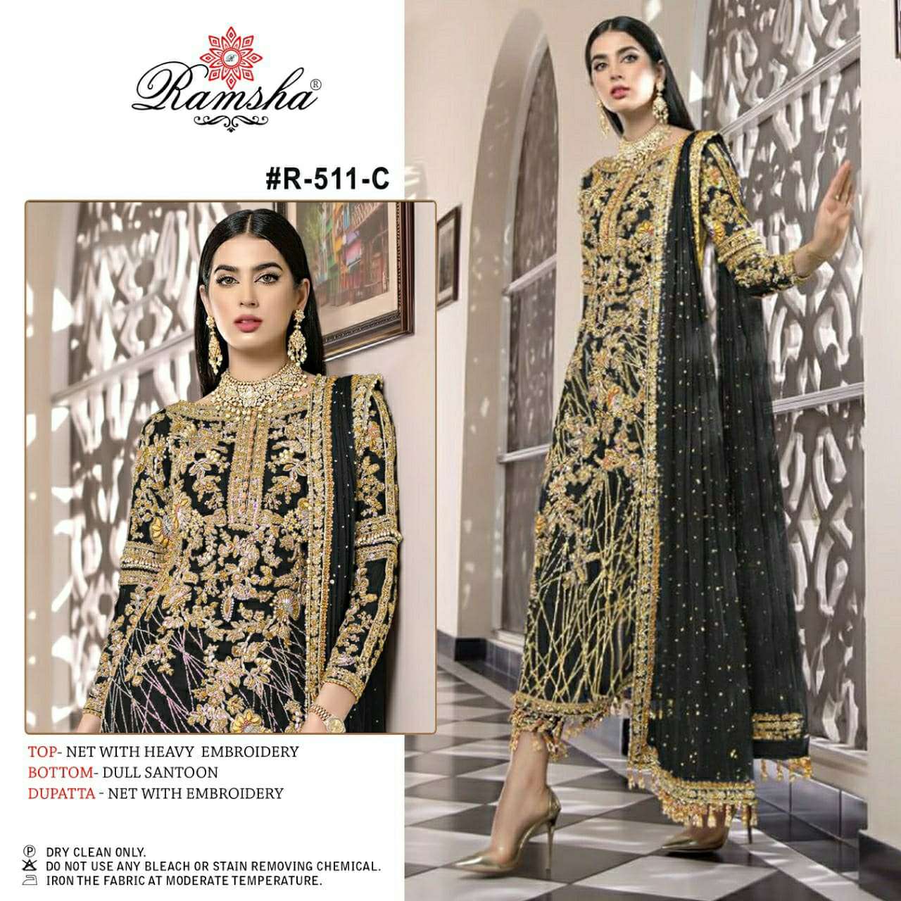 ramsha 511 nx net with embroidery salwar kameez wholesale price surat