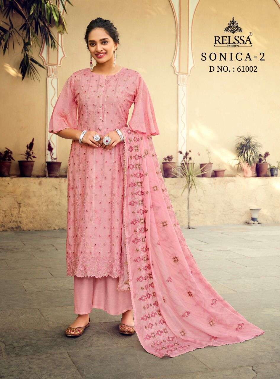 relsaa sonica vol 2 61001-61004 series pure modal embroidery salwar kameez wholesale price 