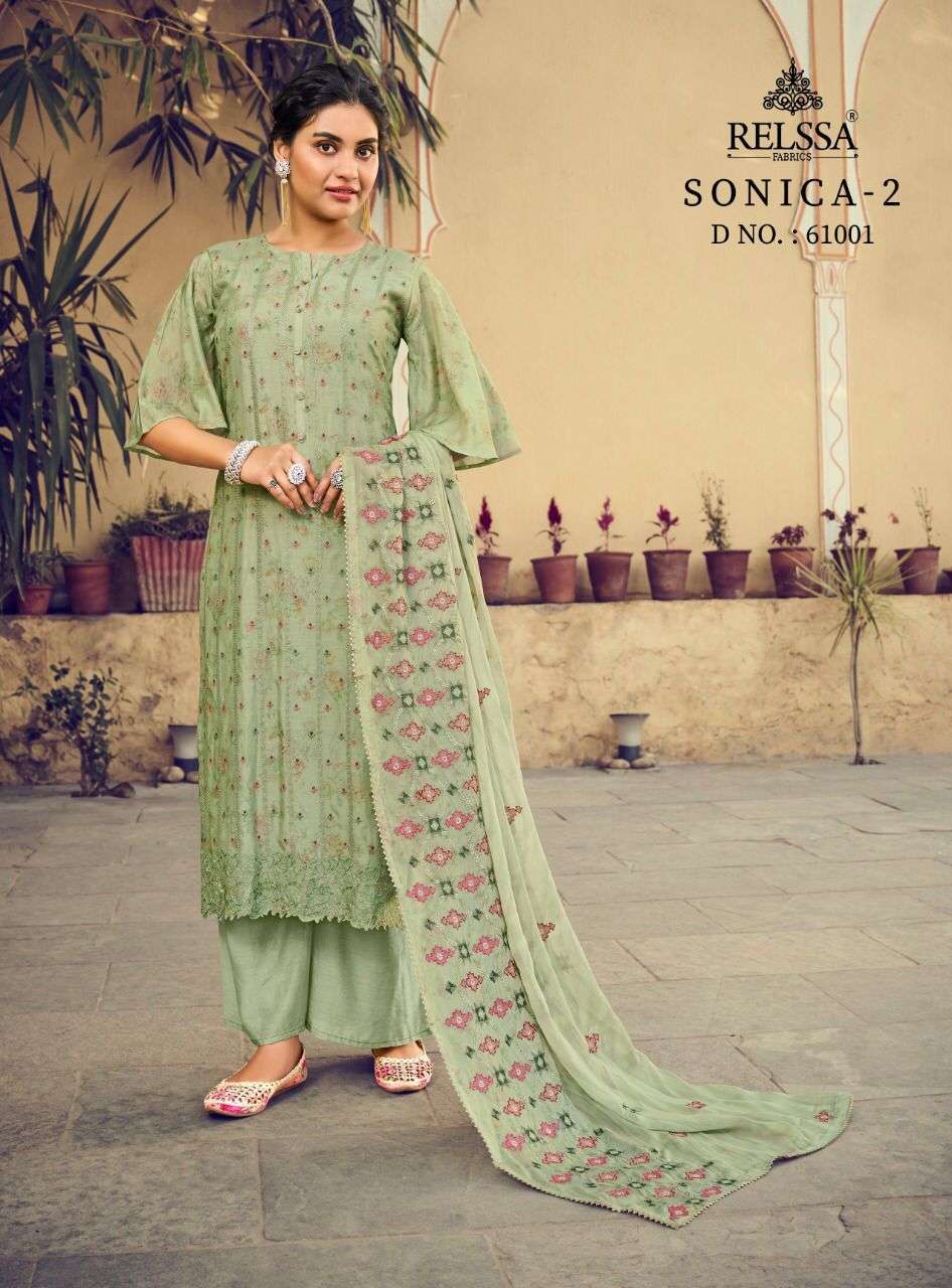 relsaa sonica vol 2 61001-61004 series pure modal embroidery salwar kameez wholesale price 