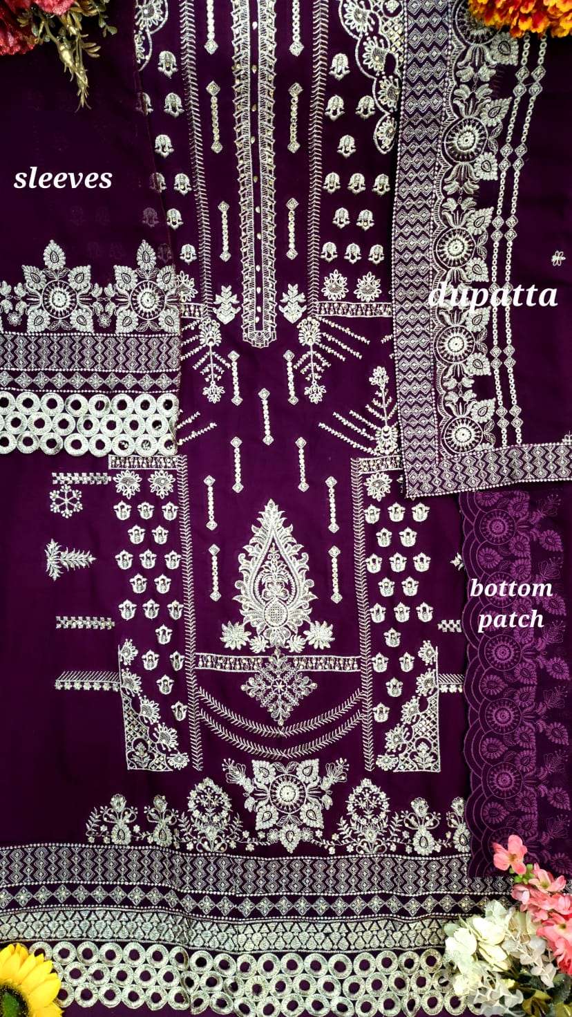 rungrez by reshamghar r-4 colours georgette embroidered salwar kameez wholesale price surat