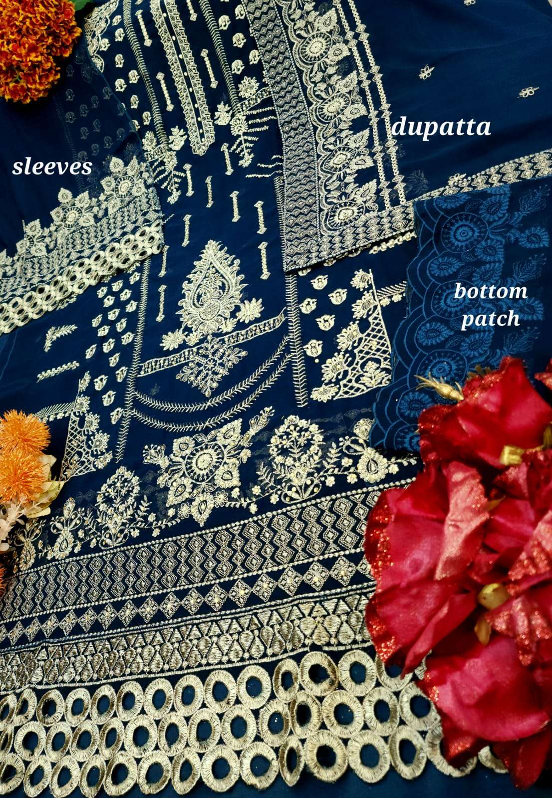 rungrez by reshamghar r-4 colours georgette embroidered salwar kameez wholesale price surat