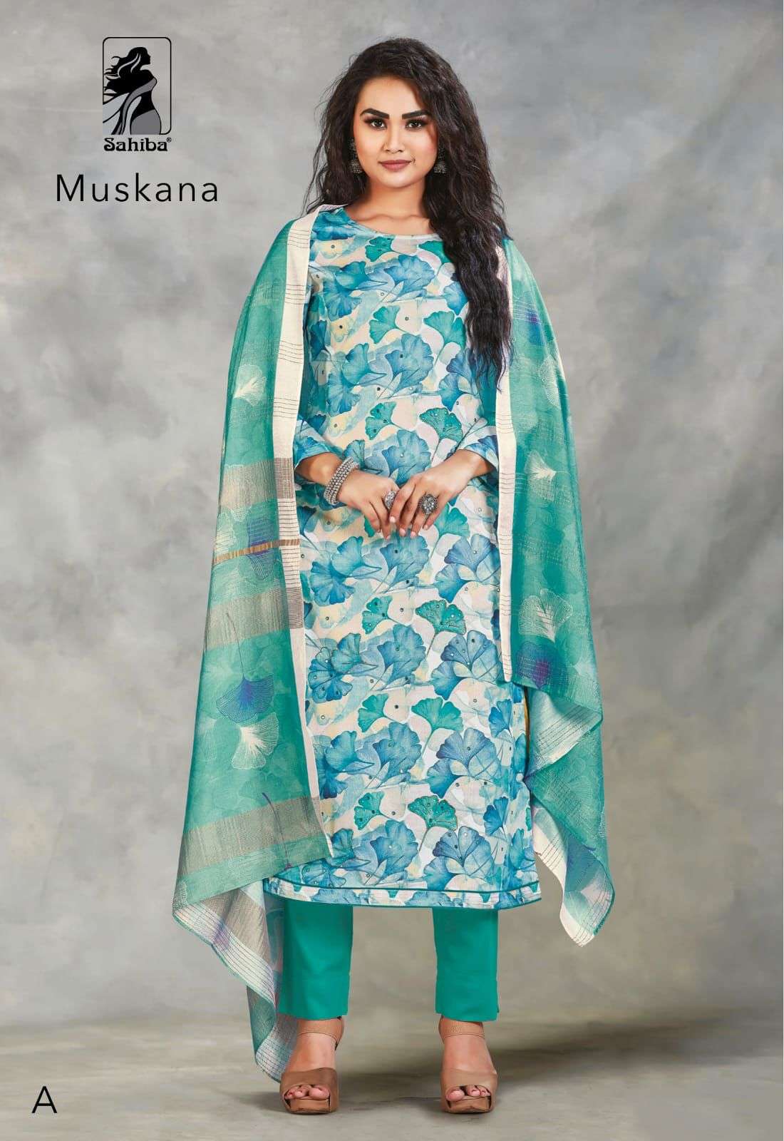 sahiba muskana cotton satin flower printed dress material collection wholesale price surat
