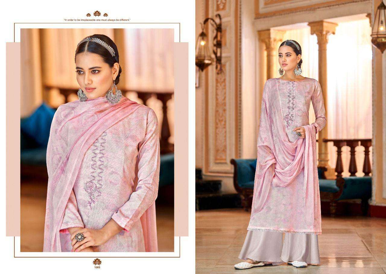 salvi fashion sukoon 1001-1008 series jam silk printed with work salwar kameez surat
