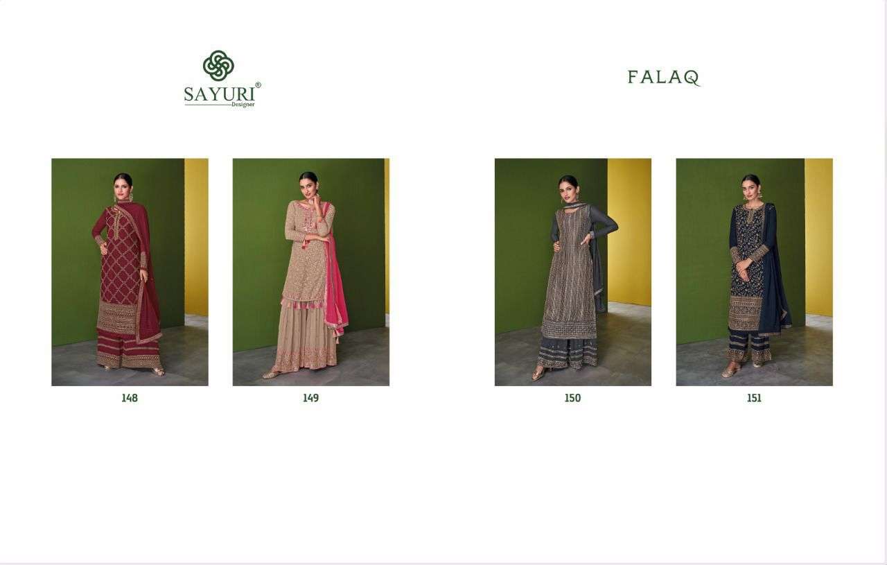 sayuri designer falaq 148-151 series real georgette with embroidered salwar kameez surat