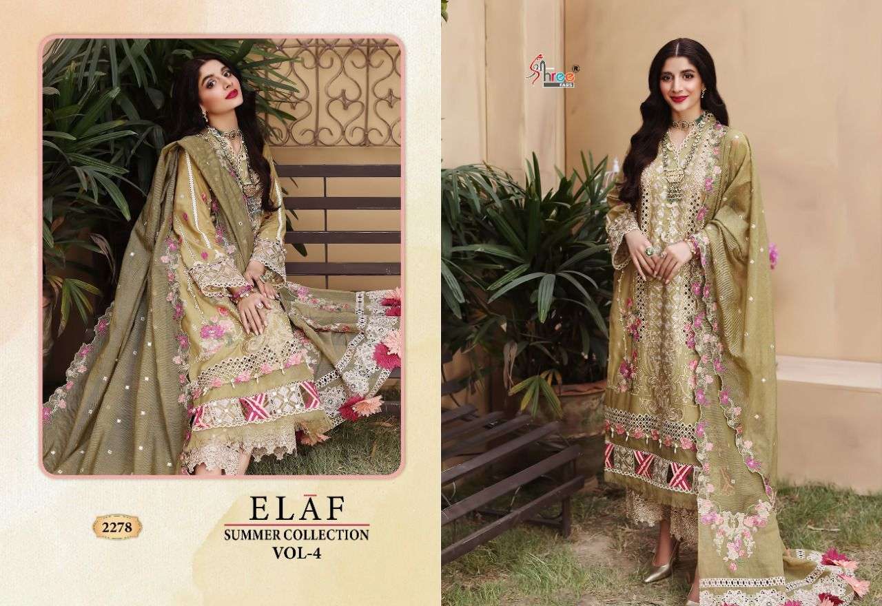 shree fabs elaf summer collection vol 4 2275-2279 series pakistani salwar kameez supplier surat