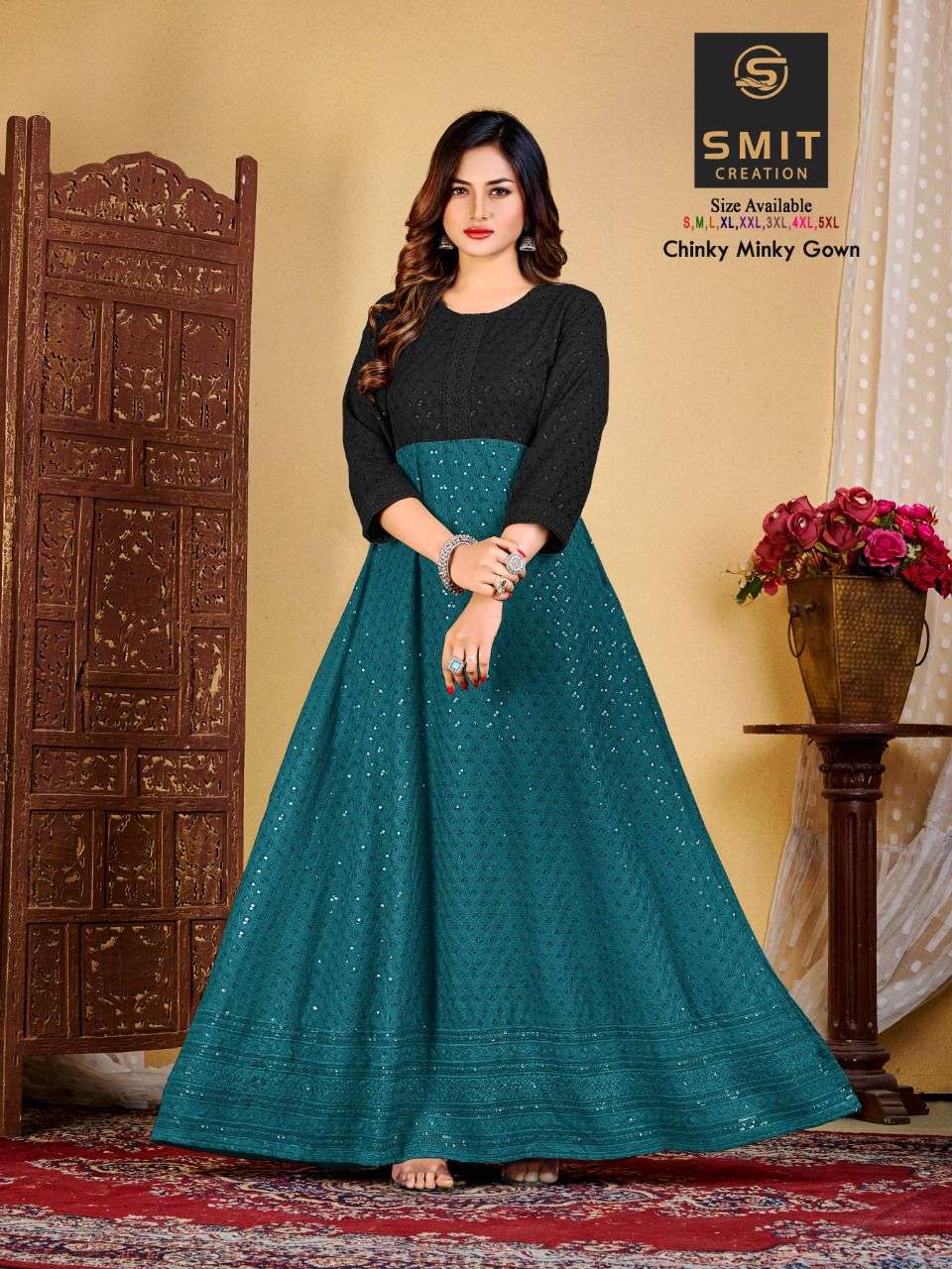Sh.NEW GOWN COLLECTION *PRICE:- 899 free ship/-* online payment only 🥰  attern :- flower print GOWN Fabric : Soft Georgette with m... | Instagram
